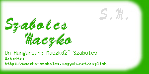 szabolcs maczko business card